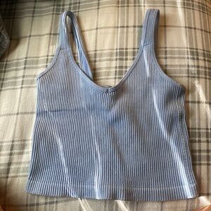 Light Blue ribbed tank top. Super cute and soft and thick material